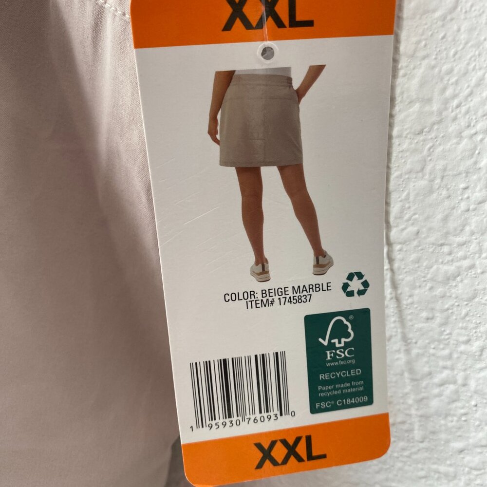 32 Degrees XXL Cool Tech Women's Skort Pockets Tan Beige Activewear NWT - Picture 3 of 5